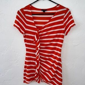 Banana Republic Asymmetrical, ruffle, short sleeve top size medium
